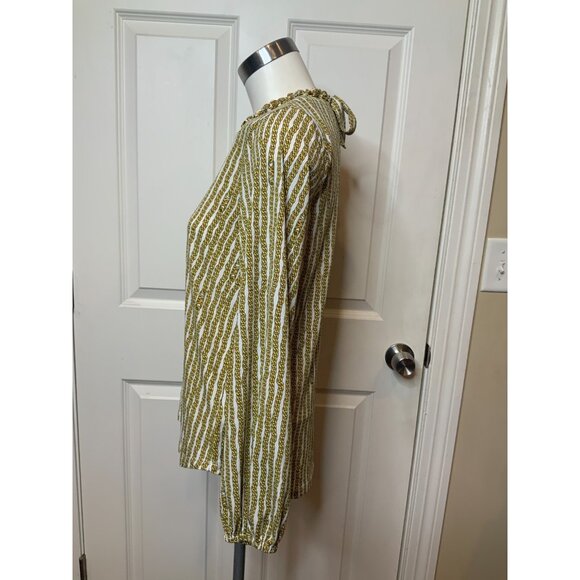 Michael Kors White & Gold Chain Print Top W/ Chain Neck $125, Size S, NWT! - Picture 5 of 10